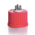 Zakrętki Duran z PBT z portami ze stali nierdzewnej - GL 25 - g-0252 - zakretka-z-pbt - z-3-portami-ze-stali-nierdzewnej - gl25 - czerwona - 1-szt