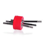 Zakrętki Duran z PBT z portami ze stali nierdzewnej i uszczelką - GL 45 - g-0256 - zakretka-z-pbt - z-3-portami-ze-stali-nierdzewnej - gl45-2 - czerwona - 1-szt