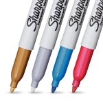 Markery permanentne Sharpie Metallic - b-1689 - markery-permanentne-sharpie-metallic - 14-mm-2 - zloty-srebrny-rubinowy-szafirowy - 4-szt