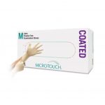 Rękawice lateksowe Micro-Touch® Coated - bezpudrowe - b-3821 - rekawice-lateksowe-micro-touch-coated-jednorazowe - bezpudrowe - teksturowane-palce - xs - kremowe - 100-szt