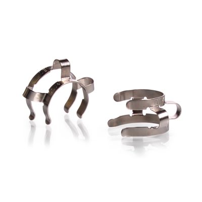 Klamry Keck™ ze stali sprężynowej niklowanej do szlifów stożkowych