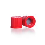Zakrętki z PBT - z uszczelką silikonową pokrytą PTFE - gwint GL14 - g-0273 - zakretka-z-pbt - gl14 - czerwona - 2-szt