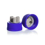 Zakrętki Duran z PP z portami GL 14 - gwint GL 45 - g-0261 - zakretki-z-pp - z-3-portami-gl14 - gl45-2 - niebieskie - 2-szt