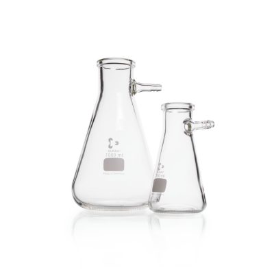 Kolby Erlenmeyera z króćcem ze szkła Duran