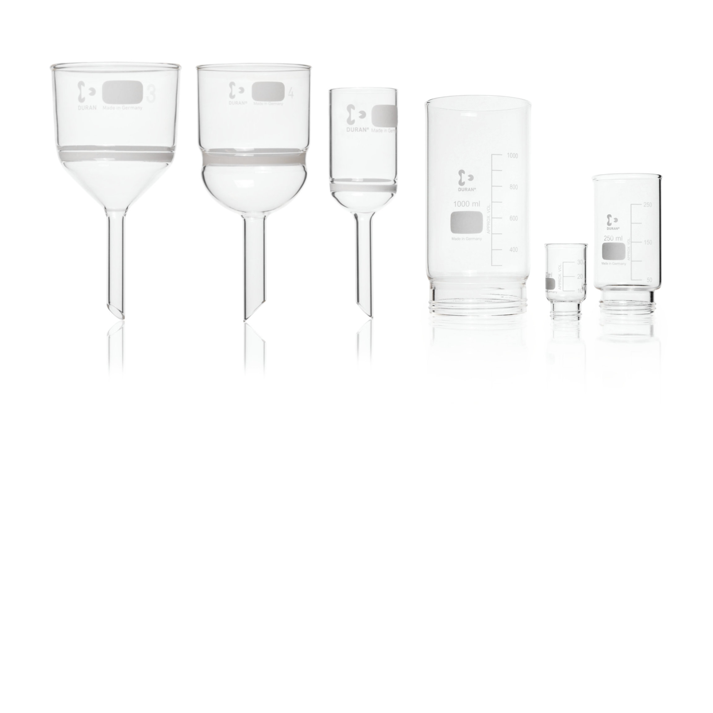 Lejki i tygle ze spiekiem szklane