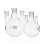 Kolby okrągłodenne - trójszyjne - szyjki boczne proste - g-2271 - kolba-okraglodenna-trojszyjna-duran - szyjki-boczne-proste - 250-ml - ns-2429 - 2-x-ns-19-26 - 85-mm - 105-mm