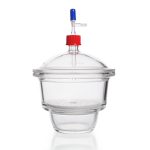 Eksykatory próżniowe ze szkła Duran - z zaworem igłowym z PTFE - typ MOBILEX - g-1631 - eksykator-ze-szkla-duran - typu-mobilex - z-zaworem - bez-plytki - dn-150 - 215-mm - 239-mm