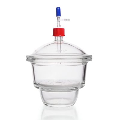 Eksykatory próżniowe ze szkła Duran - z zaworem igłowym z PTFE - typ MOBILEX