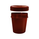 Pojemniki brązowe z PP na próbki - z zakrętką z HDPE - poj. 100 ml - j-0788 - pojemniki-z-pp-na-probki-ze-skala - 100-ml - 62-x-72-mm - brazowy - 50-szt - 75-562-011