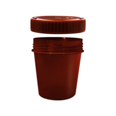 Pojemniki brązowe z PP na próbki - z zakrętką z HDPE - poj. 100 ml