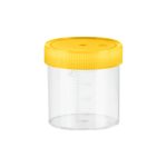 Pojemniki z PP na próbki - z zakrętką z HDPE - poj. 120-500 ml - j-0794 - pojemniki-z-pp-na-probki-ze-skala - 250-ml - 70-x-78-mm - z-nakrecona-zakretka - zolta - sterylne - 240-szt - 75-9922-534
