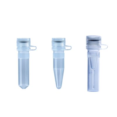 Mikroprobówki z PP - z rowkowaniem - z nakręconymi zakrętkami z haczykiem łączącym