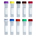 Mikroprobówki z PP - z rowkowaniem - z nakręconymi zakrętkami - z polem do opisu i skalą - j-1632 - mikroprobowki-z-rowkowaniem-ze-skala-i-polem-opisowym - samostojace - 20-ml - mix-kolorow - sterylne - 10-x-100-szt - 1000-szt - 72-694-996