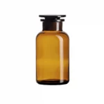 Butelki szklane ze szlifem i korkiem - z szeroką zaokrągloną szyją - oranżowe - poj. 50 ml - 2 l - s-5842 - butelka-szklana-ze-szlifem-z-szeroka-szyja - 50-ml - 426-x-88-mm - oranzowa - ns-24-20