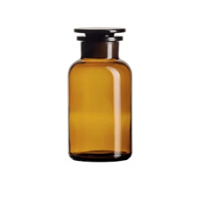 Butelki szklane ze szlifem i korkiem - z szeroką zaokrągloną szyją - oranżowe - poj. 50 ml - 2 l