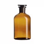 Butelki szklane ze szlifem i korkiem - z wąską zaokrągloną szyją - oranżowe - poj. 50 ml - 2 l - s-5822 - butelka-szklana-ze-szlifem-z-waska-szyja - 50-ml - 42-x-89-mm - oranzowa - ns-14-15