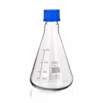 Kolby Erlenmeyera ze szkła Simax - z niebieską zakrętką z PP - s-2563 - kolba-erlenmeyera-ze-szkla-simax - niebieski-pp - 100-ml - 64-x-100-mm - gl25