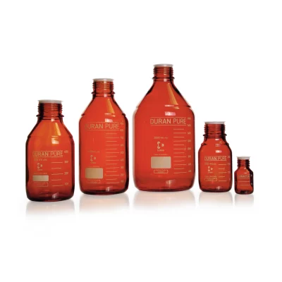 Butelki laboratoryjne Duran PURE - bez zakrętki - oranżowe