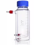 Butelki laboratoryjne ze szkła Duran z podwójnymi ściankami - z 2 portami GL18 - gwint GLS80 - g-1872 - butelka-laboratoryjna-ze-szkla-duran-z-szeroka-szyja-z-podwojnymi-sciankami - 1000-ml - 110-x-275-mm - gls80