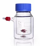 Butelki laboratoryjne ze szkła Duran z podwójnymi ściankami - z 2 portami GL18 - gwint GLS80 - g-1871 - butelka-laboratoryjna-ze-szkla-duran-z-szeroka-szyja-z-podwojnymi-sciankami - 500-ml - 110-x-175-mm - gls80