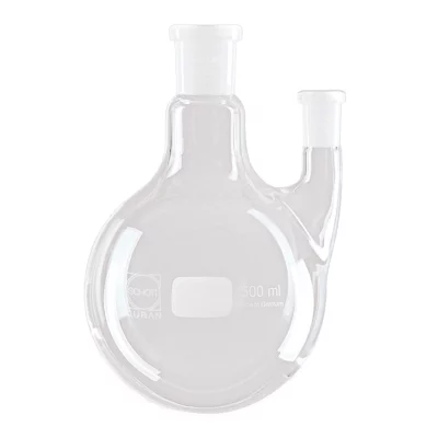 Kolby okrągłodenne dwuszyjne ze szkła Duran - szyjka boczna prosta