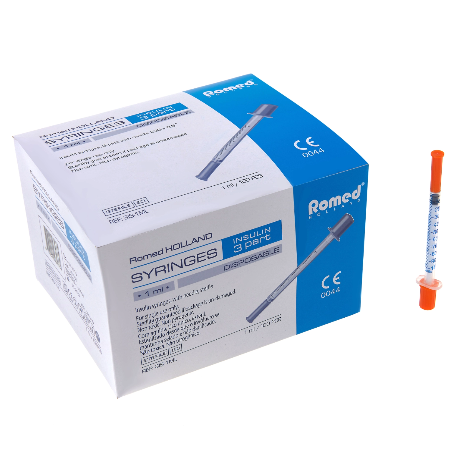 Strzykawki insulinowe Romed z igłą 3IS-1ML 02 Strzykawki insulinowe Romed z igłą 3IS-1ML 02