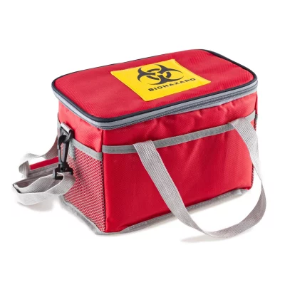 Torba izolacyjna z logo Biohazard - czerwona - poj. ok. 6 l