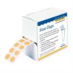 Naklejki StarTags™ na rolce - okrągłe - e9185-0003 - naklejki-startags-na-rolce-okragle - probowki-o-poj-05-ml - pomaranczowe - 2000-szt