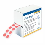 Naklejki StarTags™ na rolce - okrągłe - e9185-0004 - naklejki-startags-na-rolce-okragle - probowki-o-poj-05-ml - czerwone - 2000-szt