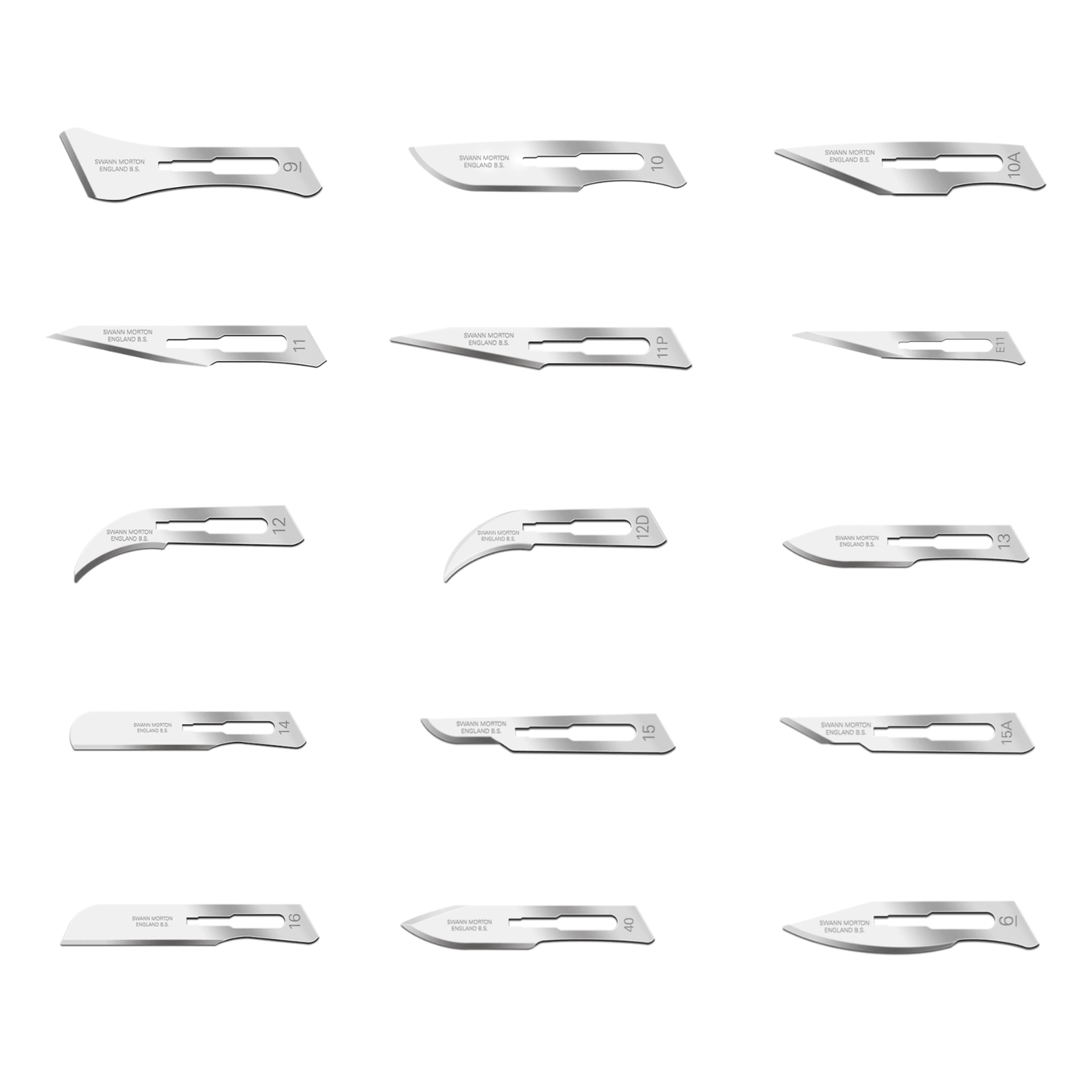 Ostrza do skalpeli ze stali węglowej - sterylne - kompatybilne z rękojeścią nr 3