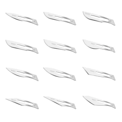 Ostrza do skalpeli ze stali węglowej - sterylne - kompatybilne z rękojeścią nr 4