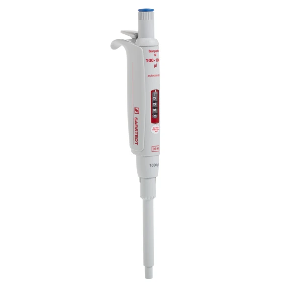 Pipety automatyczne Sarpette® M - jednokanałowe - j-3448 - pipeta-jednokanalowa-sarpette-m - 100-1000-%c2%b5l - 1-%c2%b5l - niebieski - 90-3100-000
