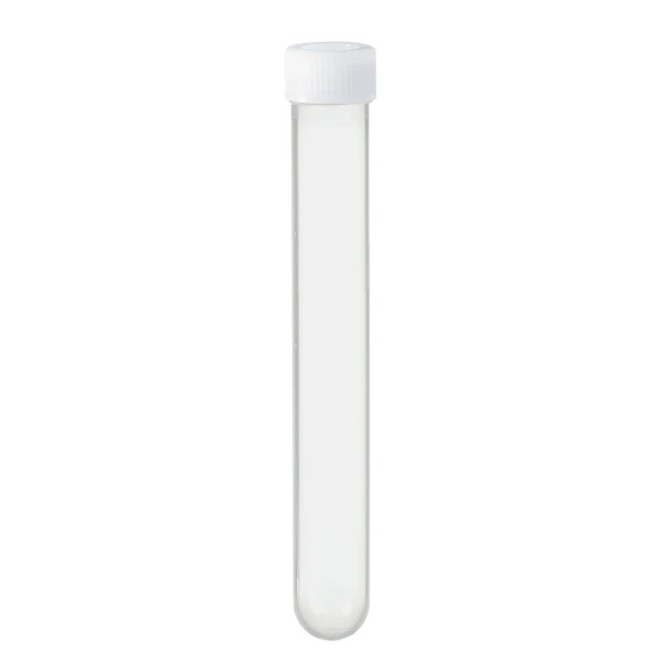 Probówki okrągłodenne z PP - z zakrętka z HDPE - poj. 4,5 ml - 13 ml - j-0183 - probowki-okraglodenne-z-pp - 6-ml - 115-x-92-mm - bezbarwna - sterylne - worek - 500-szt - 60-546-002