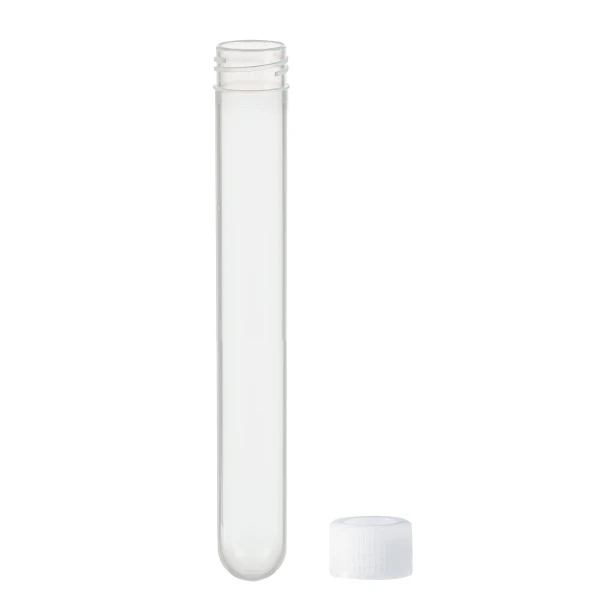 Probówki okrągłodenne z PP - z zakrętka z HDPE - poj. 4,5 ml - 13 ml - j-0184 - probowki-okraglodenne-z-pp - 6-ml - 115-x-92-mm - bezbarwna - niesterylne - worek - 1000-szt - 60-546