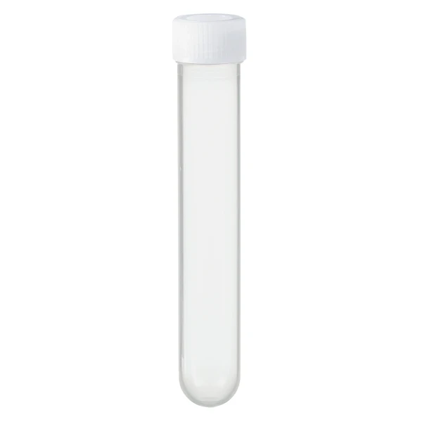 Probówki okrągłodenne z PP - z zakrętka z HDPE - poj. 4,5 ml - 13 ml - j-0192 - probowki-okraglodenne-z-pp - 10-ml - 153-x-92-mm - bezbarwna - sterylne - worek - 100-szt - 60-610-001