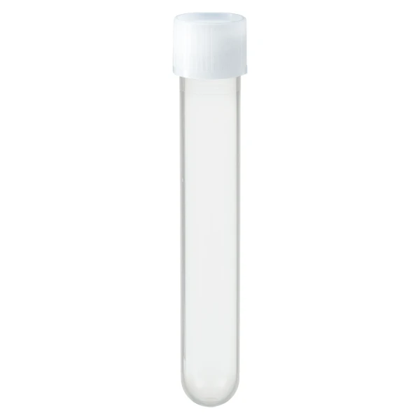 Probówki okrągłodenne z PP - z zakrętka z HDPE - poj. 4,5 ml - 13 ml - j-0211 - probowki-okraglodenne-z-pp - 13-ml - 165-x-101-mm - bezbarwna - sterylne - pak-ind - 100-szt - 60-540-108