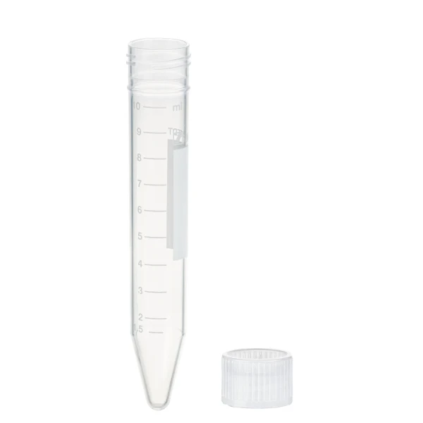 Probówki stożkowodenne z PP - z zakrętką z HDPE - poj. 10-30 ml - j-0252 - probowki-stozkowodenne-z-pp-ze-skala-i-etykieta - 10-ml - 16-x-100-mm - bezbarwna - niesterylne - worek - 1000-szt - 62-9924-283