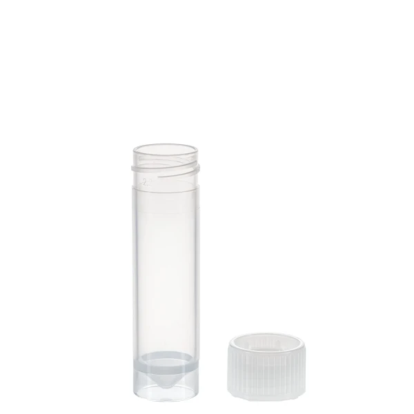 Probówki stożkowodenne - z zakrętką z HDPE - samostojące - poj. 3,5 ml - 5 ml - j-0265 - probowki-stozkowodenne-z-pp - 5-ml - 153-x-57-mm - bezbarwna - niesterylne - worek - 1000-szt - 60-558