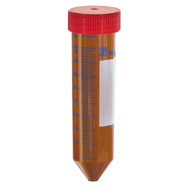 Probówki wirówkowe typu Falcon z PP - poj. 50 ml - brązowe - j-0316 - probowki-typu-falcon-z-pp-ze-skala-i-polem-opisowym - 50-ml - 28-x-114-mm - czerwona - sterylne - worek - 25-szt - 62-547-354