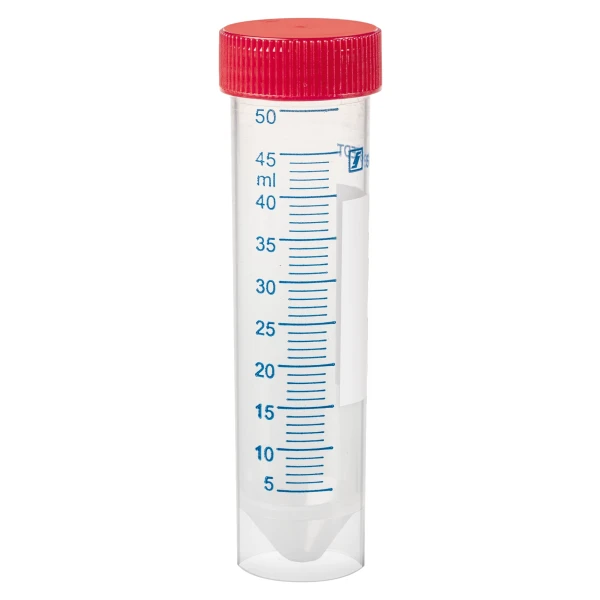 Probówki wirówkowe typu Falcon z PP - samostojące - poj. 50 ml Pall - j-0318 - probowki-typu-falcon-samostojace - 50-ml - 28-x-115-mm - czerwona - sterylne - worek - 62-559-001 - 25-szt
