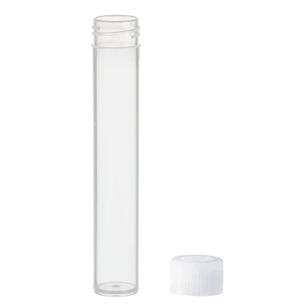 Probówki płaskodenne - z zakrętką - poj. 5 ml - 120 ml - j-0332 - probowki-plaskodenne-z-pp - 7-ml - 13-x-82-mm - bezbarwna - niesterylne - worek - 1000-szt - 60-550-050