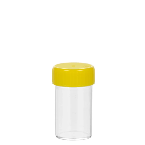 Probówki płaskodenne - z zakrętką - poj. 5 ml - 120 ml - j-0335 - probowki-plaskodenne-z-ps - 25-ml - 27-x-54-mm - zolta - sterylne - worek - 50-szt - 60-9922-115