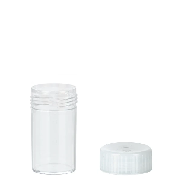 Probówki płaskodenne - z zakrętką - poj. 5 ml - 120 ml - j-0336 - probowki-plaskodenne-z-ps - 25-ml - 27-x-54-mm - bezbarwna - niesterylne - worek - 500-szt - 60-9922-113