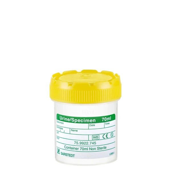 Pojemniki z PP na próbki - z zakrętką z HDPE - poj. 70 ml - j-0762 - pojemniki-z-pp-na-probki-z-etykieta - 70-ml - 44-x-55-mm - z-nakrecona-zakretka - niesterylne - 250-szt - 75-9922-745