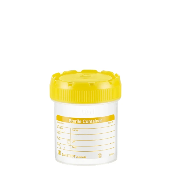 Pojemniki z PP na próbki - z zakrętką z HDPE - poj. 70 ml - j-0763 - pojemniki-z-pp-na-probki-ze-skala-i-etykieta - 70-ml - 44-x-55-mm - z-nakrecona-zakretka - sterylne - 200-szt - 75-9922-721