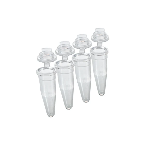 Probówki Multiply®-µStripPro do PCR w paskach - 4-stanowiskowe - z ind. połączonymi zatyczkami - poj. 0,2 ml - j-1053 - probowki-w-paskach-02-ml-4-stanowiskowe - 02-ml - bezbarwny - biosphere-plus - 200-szt - 72-990